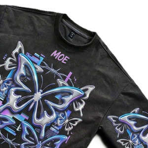 Chemises pour hommes tendance coupe ample avec logo graphique personnalisé, en coton épais de haute qualité, coupe décontractée, vente en gros OEM Streetwear - Product Image 4