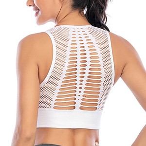 Soutien-gorge de sport sexy pour femme à bretelles croisées au dos, doux, respirant, à compression, maintien moyen, antichoc, pour la course et le yoga - Product Image 2