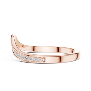 Bague de luxe en platine à motif ondulé avec diamants superposables incurvés, cadeau de fiançailles, bague d'anniversaire de mariage pour femme - Product Image 4