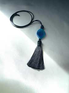 Vente en gros de pampilles artisanales personnalisées en agate bleue |   Décoration suspendue pour l'intérieur des voitures de luxe |   Décoration murale de style bohème pour la maison et le bureau - Product Image 4