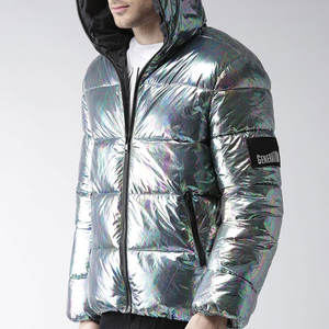 Chaqueta Acolchada Brillante para Hombre, Nueva Colección de Invierno, Cortavientos, Gruesa, Negra, con Capucha, para Hombre - Product Image 2