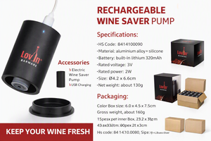 Lovin Electric Metal <b>Wine</b> Saver <b>Pump</b> Vacuum Stopper with Eco-Friendly Design for Preserving <b>Wine</b> Flavor and Aroma - Product Image 6