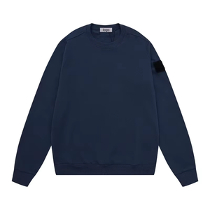 Sudadera Clásica Casual de Color Liso con Manga Regular, Unisex, Oversize, de Punto para Otoño, con Insignias en el Cuello, Modelo Igual para Parejas - Product Image 4