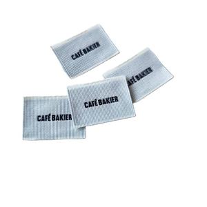 Etiqueta tejida de alta densidad con logotipo de marca personalizado, plegada al centro, para ropa de mascotas, etiquetas de tela damasco, etiqueta tejida para coser - Product Image 6