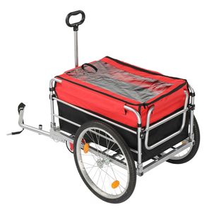 Rimorchio per Bicicletta in Acciaio Q235 96*75*58cm Nero e Rosso, Capacità 100kg, con Maniglia - Product Image 5