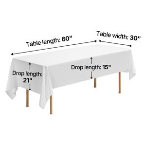 Set di 10 Tovaglie Rettangolari Bianche 60 X 102 Pollici, Riutilizzabili, Lavabili in Lavatrice, Resistenti alle Pieghe - Product Image 5