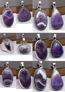 Wholesale Brass 925 Silver Plated <b>Amethyst</b> <b>Pendants</b> with Bezel Setting Mixed Shapes for Party & Festival Occasions - Product Image 2