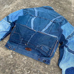 Men's Jacket Denim <b>Blazer</b> Casual Suit Distressed Cotton Jeans Coat Outwear Slim Premium Stretch Denim Jeans Jacket - Product Image 4