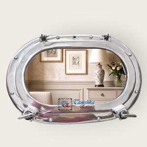 Espejo de Ventana Náutica Rectangular de Aluminio Pulido TANISHKA EXPORTS Hecho a Mano, Ligero, de 15 Pulgadas, Decoración de Pared - Product Image 1