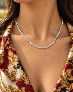 Collar de tenis de diamantes cultivados en laboratorio de 15 quilates, oro macizo de 14K, diamantes redondos, 16 pulgadas, joyería fina de lujo al por mayor - Product Image 5