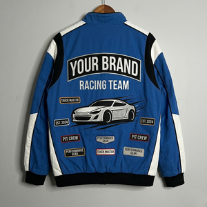 Chaqueta de Motocicleta 100% Algodón OEM al por Mayor Más Popular de 2026 con Logotipo Bordado Personalizado y Parches por Toda la Superficie, Estilo Vintage para Carreras, para Todos - Product Image 6