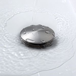Tappo di Scarico per Lavabo in Acciaio Inox 304 Senza Troppopieno - Product Image 2