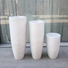 Pot de fleurs moderne en céramique, style seau, couleur roche, écologique, léger et durable pour usage intérieur/extérieur - Product Image 4