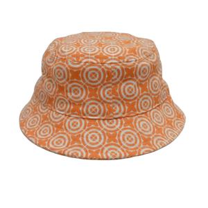 หมวกบักเก็ตแฟชั่นฤดูร้อนแบบยูนิเซ็กซ์ ตกแต่งโบว์ปักมือสีส้มลายบล็อกสีทันสมัย ขนเฟอร์เทียม สั่งทำได้ ขายส่ง - Product Image 1