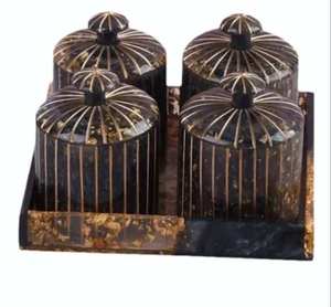 Handcrafted Jar Spice Containers Set With Lids Traditional Chinese Design Airtight Food <b>Storage</b> <b>Kitchen</b> Use - Product Image 3
