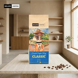 กาแฟโรบัสต้าคั่วเข้มแบบดั้งเดิม มิลานโน่ บดละเอียด 250 กรัม บรรจุภัณฑ์คราฟท์ วาล์วแบบทางเดียว ผลิตในเวียดนาม (OEM) - Product Image 6