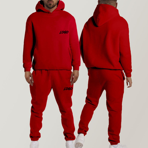 High Quality 100% Cotton Fleece Breathable Streetwear <b>Lightweight</b> Plain Blank Tracksuit <b>Hoodie</b> Jogger2 Pcs Set for Unisex Custom - Product Image 3