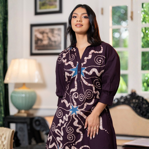 Elegant Super Lawn <b>Batik</b> Maxi <b>Dress</b> For Women - Product Image 5