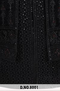 ชุดเชอร์วานีกำมะหยี่สีดำสำหรับเจ้าบ่าว งานปาร์ตี้ งานแต่งงาน ชุดอินเดียสุดหรู ปักเลื่อมหนัก งานปักลายละเอียด สามารถใส่ได้สองด้าน - Product Image 2