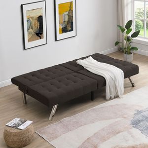 Sofá Cama con Estructura de Madera Estilo Espresso y Patas de Acero Inoxidable, Mueble para el Hogar de Gran Atractivo - Product Image 2