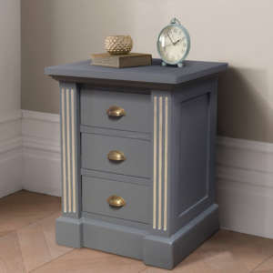 Luxury Design Foldable Bedside <b>Cabinet</b> with Drawers <b>Grey</b> Custom Color Painted for Bedroom Furniture Combination - Product Image 4