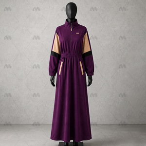 Vêtements de sport modestes pour femmes musulmanes, survêtement long, léger, tenue de sport islamique, logo personnalisé, abaya athlétique, OEM, polyester - Product Image 2