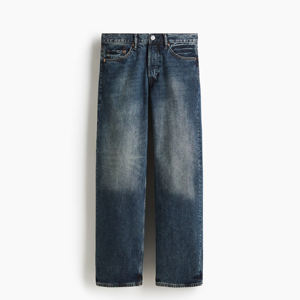 Jeans en denim coupe droite décontractée pour hommes et femmes, pantalon décontracté ample et confortable, mode streetwear, à porter au quotidien - Product Image 1