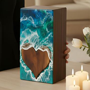 Urna de Madera Personalizada con Forma de Tren – Caja Conmemorativa Grabada con Locomotora, Recuerdo Conmemorativo de AYAANS - Product Image 4