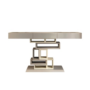 Mesa Consola Moderna de Hierro de Lujo con Diseño Abstracto de Cajas Apiladas para Decoración del Hogar en Sala de Estar y Pasillo - Product Image 5