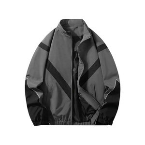 Custom New Design Mens Loose Windbreaker <b>Jackets</b> Pockets Formal Zip <b>Waterproof</b> <b>Long</b> Sleeve Lapel <b>Jacket</b> Outdoor High Quality - Product Image 1
