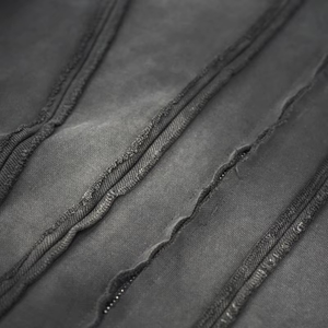 Sweat à capuche zippé pour homme, effet vieilli, délavé, patchwork déstructuré, en molleton bouclette épais, OEM - Product Image 6