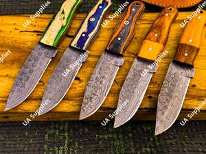 Cuchillo Skinner de Hoja Fija de Acero Damasco Hecho a Mano, Soporte OEM ODM, Personalizable, Directo de Fábrica, Cuchillos de Caza de Espiga Completa y Funda - Product Image 2