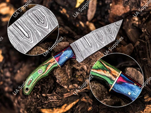 มีดล่าสัตว์ดามัสกัสเหล็กกล้าคมกริบ ด้ามไม้ ยาว 203 มม. ใบมีดแบบ Fixed Blade ปลายแหลม คุณภาพอุตสาหกรรม ราคาส่งที่ดีที่สุด - Product Image 5