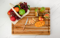 Planche à découper en teck de haute qualité, design moderne, en bois de teck du Vietnam, pour une utilisation en cuisine et pour servir, respectueuse de l'environnement