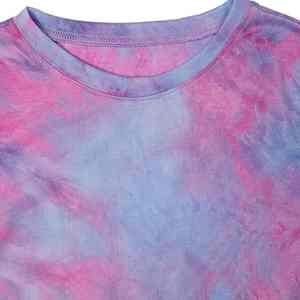 เสื้อย้อมสีสำหรับสาววัยรุ่น เสื้อยืดลายกราฟิกตลก เสื้อผ้าฤดูร้อนสุดฮิต เสื้อยืดนุ่มสบาย ทรงหลวม คอกลม - Product Image 3