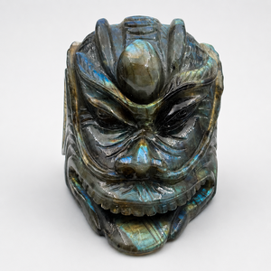 Máscara de Labradorita Tallada a Mano, Escultura Facial de Piedra Preciosa Natural, Adorno Espiritual Decorativo para el Hogar - Product Image 6