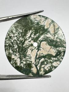 หน้าปัดนาฬิกาหินมอสอาเกตสีขาวทรงแบนขนาด 28.5 มม. หนา 0.8 มม. ขัดเงา (อัญมณีและหิน) - Product Image 4