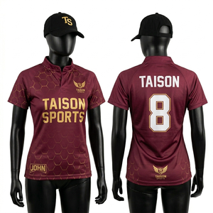 Maillot de rugby pour femme en polyester GSM de qualité supérieure, respirant, jaune et noir à rayures, avec logo personnalisé par sublimation - Product Image 4