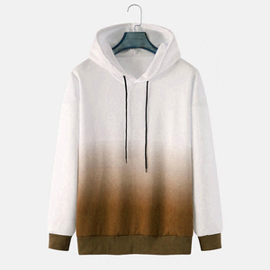 Sudadera con Capucha para Hombre de la Mejor Calidad, Diseño Degradado de Color Blanco a Azul, Corte Regular, Informal, Tejida en Poliéster, para Otoño - Product Image 6