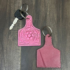 Llaveros de Cuero Vacuno Repujado Hechos a Mano Personalizados, Llaveros con Grabado, Accesorios de Anillo para Llaves de Estilo Occidental, Colección al por Mayor - Product Image 6