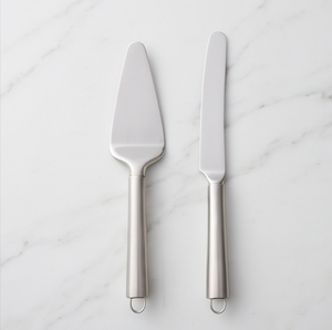 Ensemble de spatule et couteau à gâteau en acier inoxydable, 2 pièces, spatule triangulaire, outils pour la pâtisserie et l'usage domestique - Product Image 1