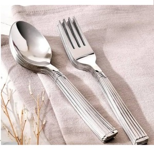 Ensemble de couverts de table d'hôtel, design artisanal, couteau, cuillère, couverts en laiton, ensemble de couverts décoratifs plaqués nickel - Product Image 1