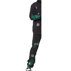 ชุดวอร์มผู้ชายแบบ 2-in-1 ลายพิมพ์สปริง ราคาโรงงาน เสื้อแจ็คเก็ตและกางเกงขายาว ผ้าฝ้าย 100% สตรีทแวร์ รับผลิตตามแบบ OEM ขายส่ง - Product Image 6