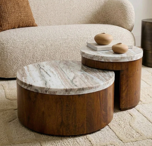 Table basse en forme de fleur avec plateau en marbre blanc multi-pétales, bordé de laiton et sur une base en métal doré courbé, en gros - Product Image 2