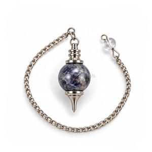 Pendule en boule de shungite naturelle, pendule de radiesthésie en cristal pour la méditation, fournisseur de pierres précieuses en gros en Inde - Product Image 4