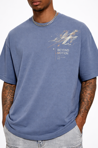 Camiseta Oversize de Algodón para Hombre con Estampado Gráfico Minimalista, Estilo Urbano Casual, Ajuste Holgado, Camiseta de Verano al por Mayor - Product Image 4