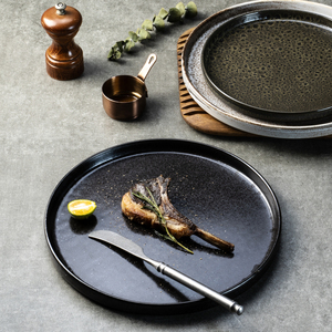Vajilla Yayu para Servir en Restaurantes, Plato para Salsas, Ensaladas, Sushi, <span class=keywords><strong>Tapas</strong></span>, Tempura, Vajilla Glaseada, Plato de Color Negro Estilo Tailandés - Product Image 2