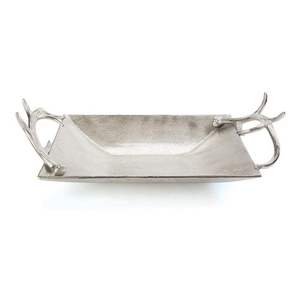 Plateau décoratif à finition argentée à prix abordable pour la maison et les hôtels, plateau à chocolat en métal design pour les magasins de cadeaux - Product Image 3