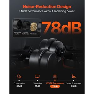 Compresor de Aire Industrial de 4 HP, 10.6 CFM a 90 PSI, Ultra Silencioso, Tanque de Acero de 20 Galones, Sin Aceite, Presión Máxima de 125 PSI, 78 dB - Product Image 4