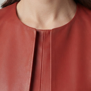 Wholesale Women PU <b>Leather</b> <b>Blazer</b> Oversized Vintage Streetwear Coat Women <b>Leather</b> <b>Blazer</b> High Quality Genuine <b>Leather</b> Coat - Product Image 5